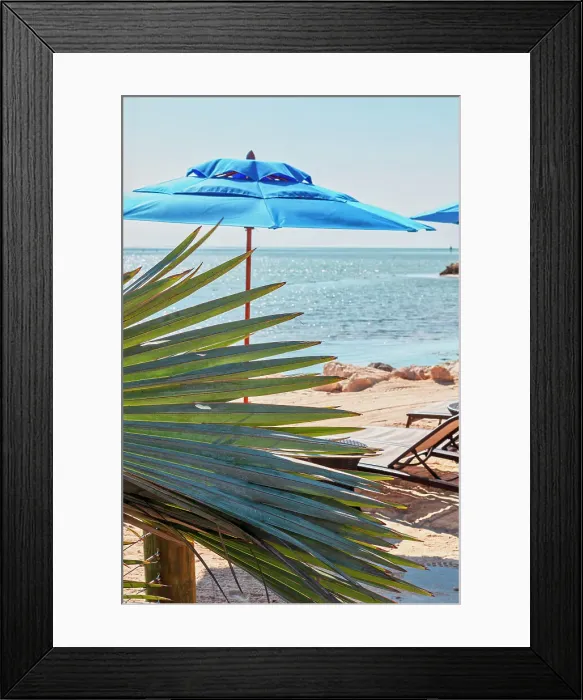 Framed Print : Florida, The Keys, Key Largo, beachfront lounge chair Framed Print : Florida, The Keys, Key Largo, beachfront lounge chair