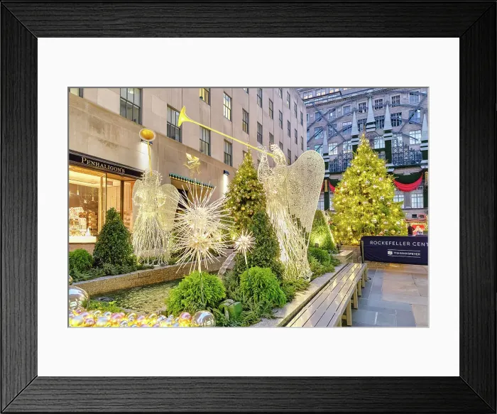 Framed Print : NYC, Rockefeller Center, Christmas Tree And Angels Framed Print : NYC, Rockefeller Center, Christmas Tree And Angels