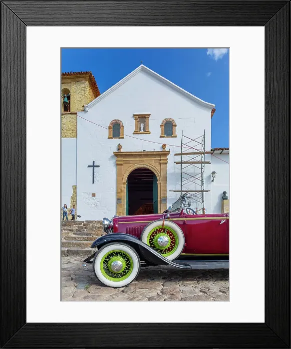 Framed Print : Colombia, Boyaca, Villa de Leyva, Vintage Convertible Car Framed Print : Colombia, Boyaca, Villa de Leyva, Vintage Convertible Car