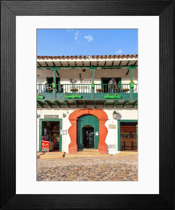 Framed Print : Colombia, Boyaca, Villa de Leyva, Typical Colonial Building Framed Print : Colombia, Boyaca, Villa de Leyva, Typical Colonial Building