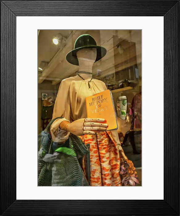 Framed Print : Italy, Veneto, Venice, Window shopping Fashion store Framed Print : Italy, Veneto, Venice, Window shopping Fashion store