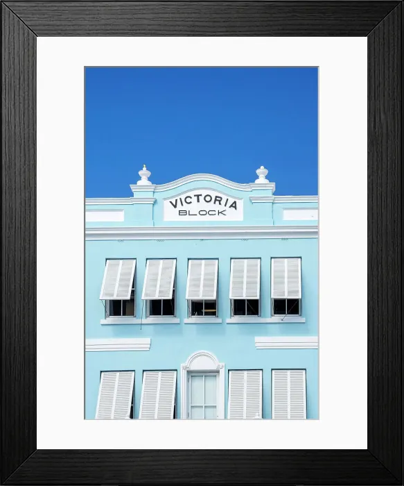 Framed Print : Bermuda, Hamilton, Front street, colonial building Framed Print : Bermuda, Hamilton, Front street, colonial building