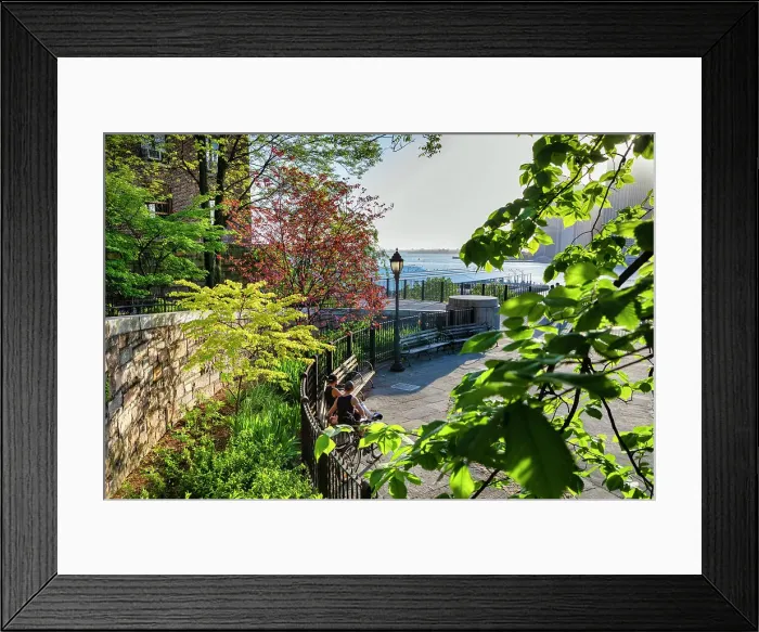 Framed Print : Brooklyn, Brooklyn Heights Promenade, also called the Esplanade, views of downtown Manhattan Framed Print : Brooklyn, Brooklyn Heights Promenade, also called the Esplanade, views of downtown Manhattan