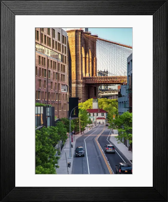 Framed Print : Brooklyn, Brooklyn Bridge seen from Squibb Bridge, Furman street, Brooklyn Ice Cream Factory Framed Print : Brooklyn, Brooklyn Bridge seen from Squibb Bridge, Furman street, Brooklyn Ice Cream Factory
