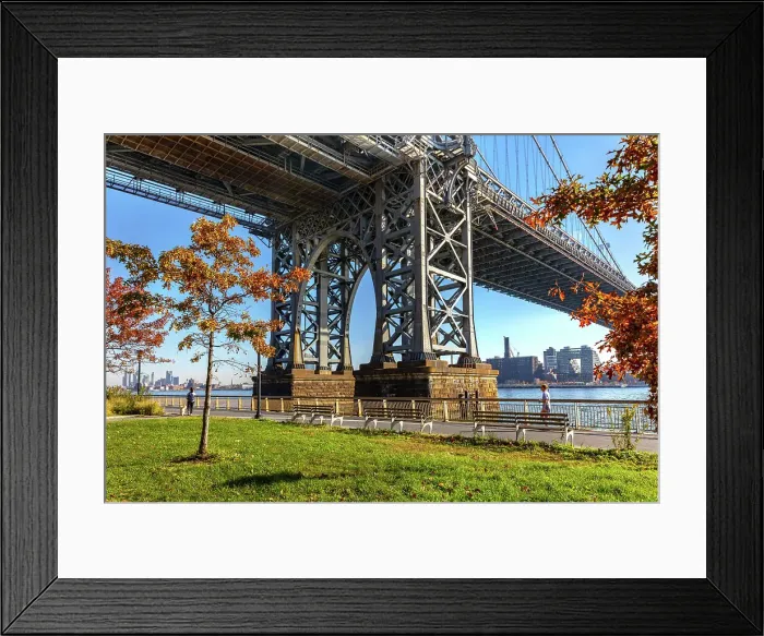 Framed Print : New York City, John V. Lindsay East River Park and Williamsburg Bridge Framed Print : New York City, John V. Lindsay East River Park and Williamsburg Bridge