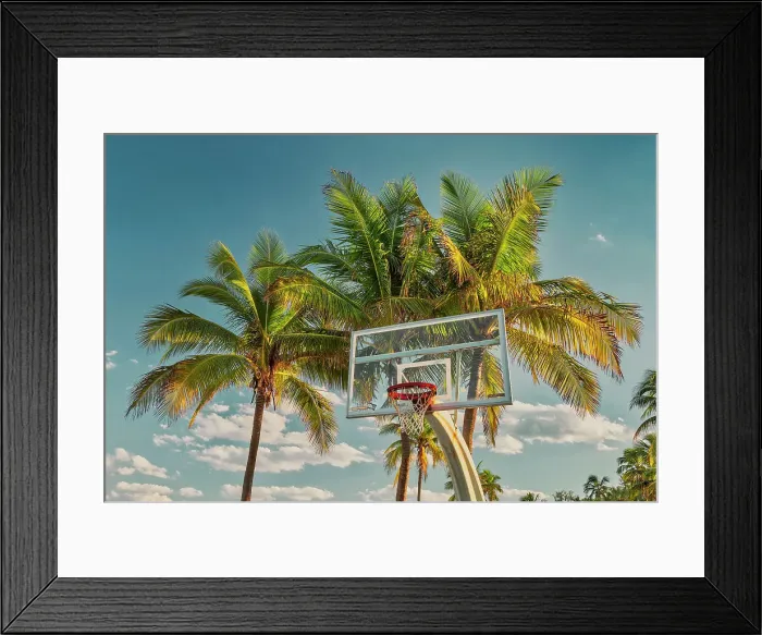 Framed Print : Florida, South Florida, Fort Lauderdale, Basketball court on the beach Framed Print : Florida, South Florida, Fort Lauderdale, Basketball court on the beach