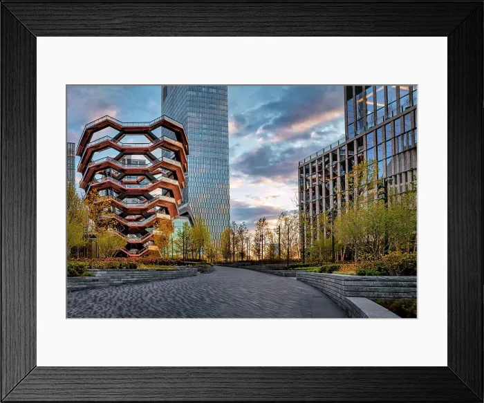 Framed Print : New York, NYC, Hudson Yards, Hudson Yards Redevelopment Project, path leading to Vessel