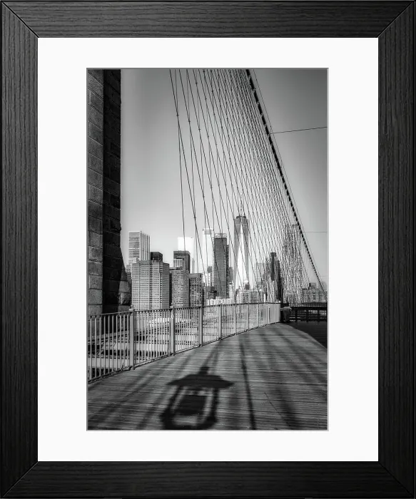 Framed Print : New York City, Brooklyn Bridge Pedestrian Walkway with Freedom Tower Framed Print : New York City, Brooklyn Bridge Pedestrian Walkway with Freedom Tower