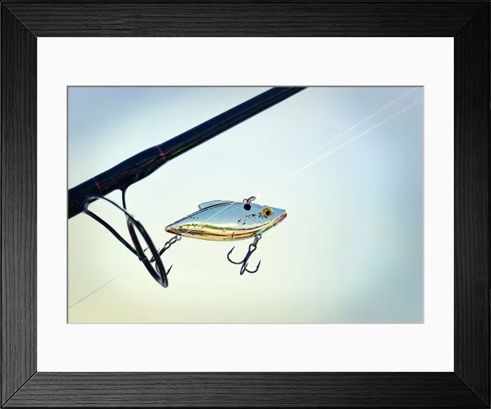 Framed Print : Florida, Fishing rod with hard bait
