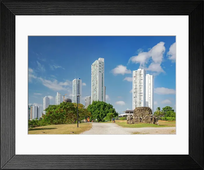Framed Print : Panama, View from Panama Viejo, Avenida Cincuentenario Framed Print : Panama, View from Panama Viejo, Avenida Cincuentenario