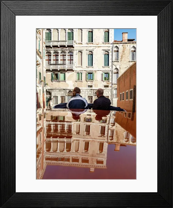 Framed Print : Italy, Veneto, Venice, Canal tour with view of historical architecture