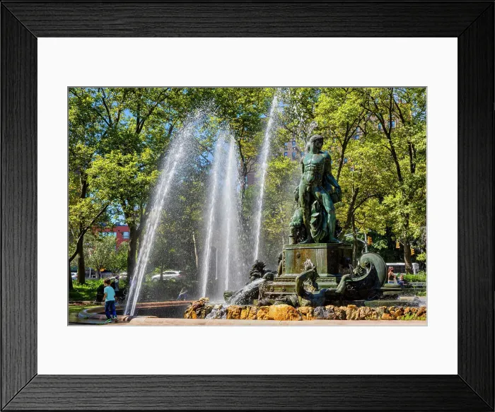 Framed Print : USA, New York City, Brooklyn, Bailey Fountain