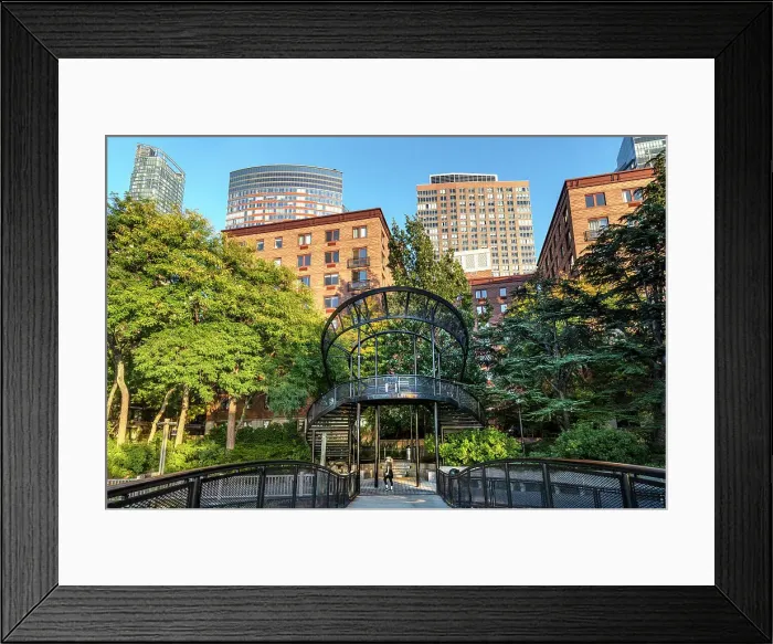 Framed Print : New York City, Battery Park City, South Cove Park, waterfront park Framed Print : New York City, Battery Park City, South Cove Park, waterfront park
