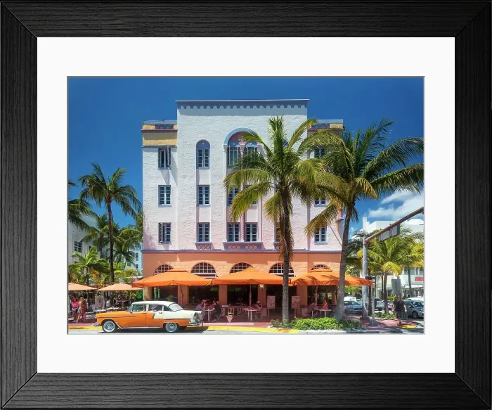Framed Print : Florida, Miami, South Beach, scene at Art Deco District Framed Print : Florida, Miami, South Beach, scene at Art Deco District