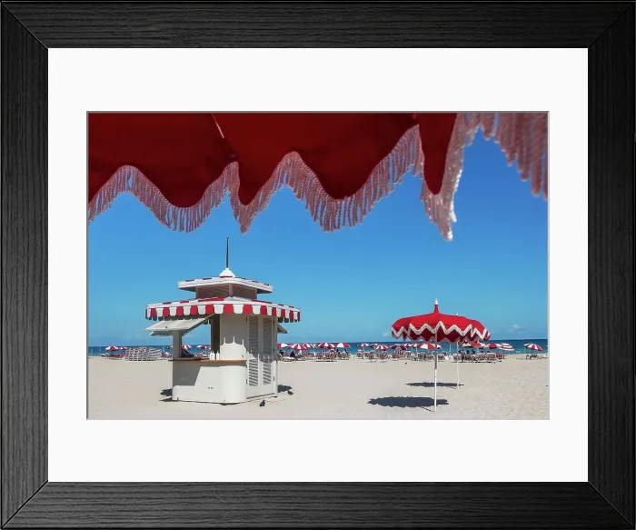 Framed Print : Florida, Miami, beach scene in South Miami Beach Framed Print : Florida, Miami, beach scene in South Miami Beach