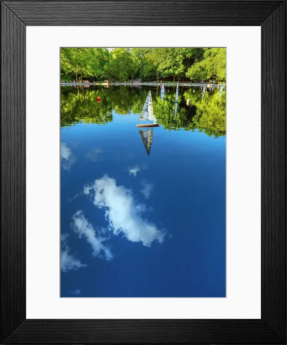 Framed Print : New York City, Central Park Boat Pond Conservatory Water, mini sailboats