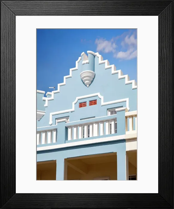 Framed Print : Bermuda, Hamilton, Front street, colonial buildings, street scene