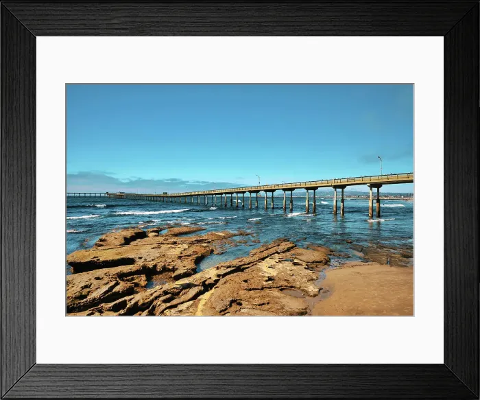 Framed Print : California, San Diego, Ocean Beach, Beach and Pier Framed Print : California, San Diego, Ocean Beach, Beach and Pier
