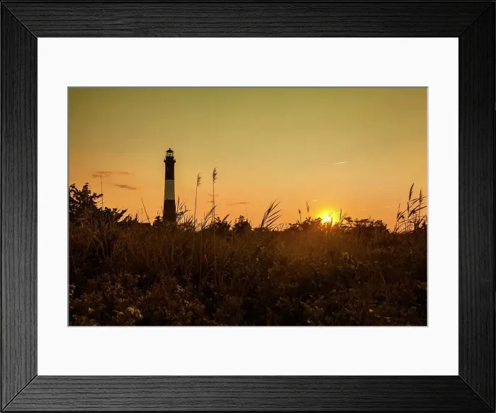 Framed Print : New York, Long Island, Fire Island Lighthouse at sunset Framed Print : New York, Long Island, Fire Island Lighthouse at sunset