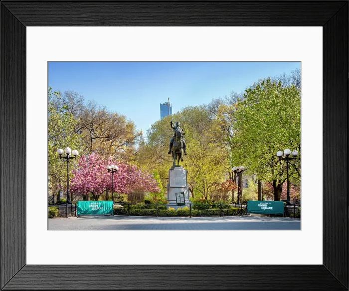 Framed Print : New York City, Manhattan, Union Square, George Washington Statue