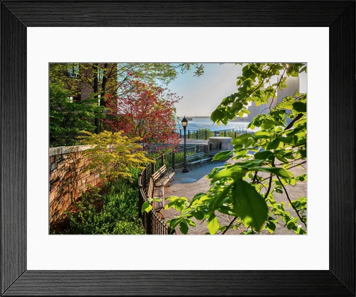 Framed Print : Brooklyn, Brooklyn Heights Promenade, also called the Esplanade, views of downtown Manhattan Framed Print : Brooklyn, Brooklyn Heights Promenade, also called the Esplanade, views of downtown Manhattan