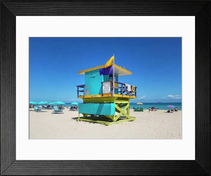 Framed Print : Florida, Miami, South Beach, lifeguard station at South Miami Beach Framed Print : Florida, Miami, South Beach, lifeguard station at South Miami Beach