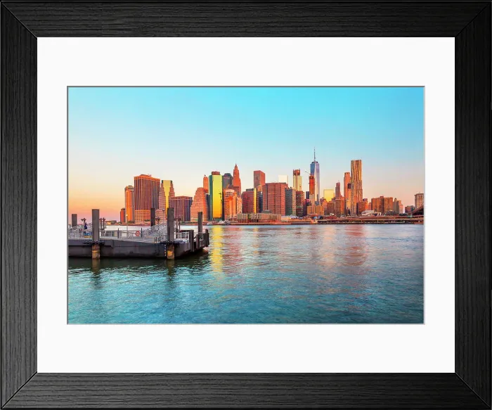 Framed Print : New York City, Lower Manhattan seen from Brooklyn Framed Print : New York City, Lower Manhattan seen from Brooklyn