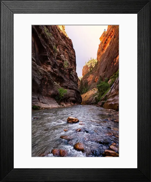 Framed Print : Utah, Zion National Park, Virgin River, The Narrows Framed Print : Utah, Zion National Park, Virgin River, The Narrows