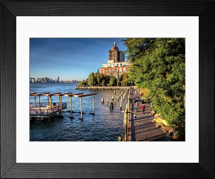 Framed Print : New York City, Battery Park City, South Cove Park, waterfront park Framed Print : New York City, Battery Park City, South Cove Park, waterfront park