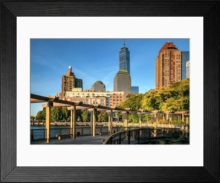 Framed Print : New York City, Battery Park City, South Cove Park, waterfront park