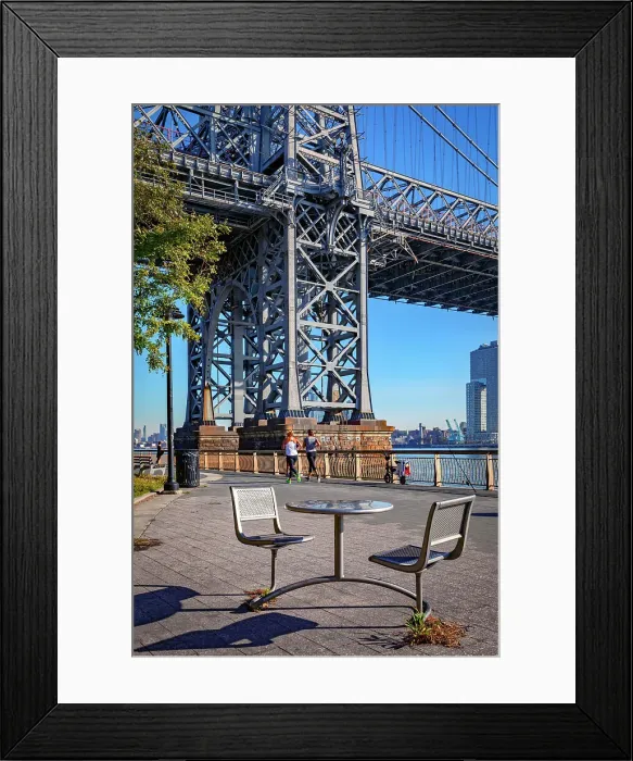Framed Print : New York City, John V. Lindsay East River Park and Williamsburg Bridge Framed Print : New York City, John V. Lindsay East River Park and Williamsburg Bridge