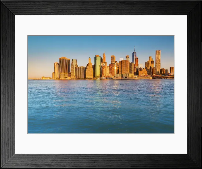 Framed Print : New York City, Lower Manhattan seen from Brooklyn Framed Print : New York City, Lower Manhattan seen from Brooklyn