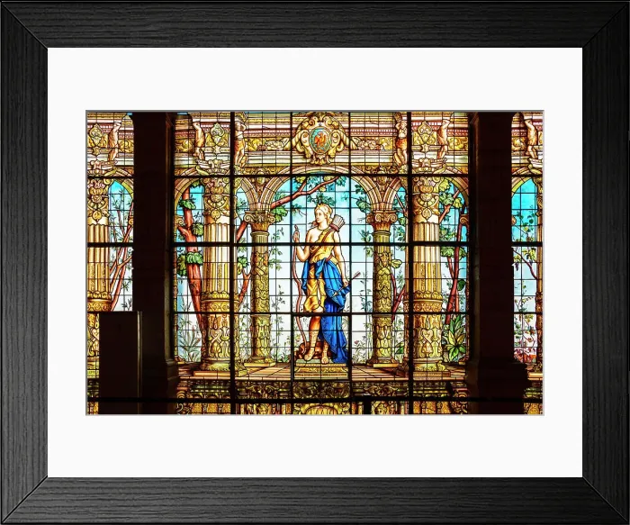 Framed Print : Mexico, Mexico City, Chapultepec Castle, detail of corridor with stained glass wall Framed Print : Mexico, Mexico City, Chapultepec Castle, detail of corridor with stained glass wall