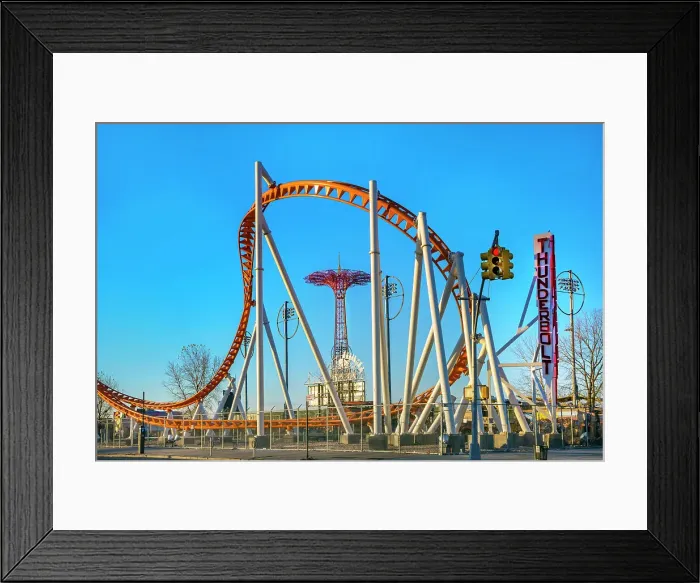 Framed Print : New York, Brooklyn, Coney Island Amusement Park, Thunderbolt ride Framed Print : New York, Brooklyn, Coney Island Amusement Park, Thunderbolt ride