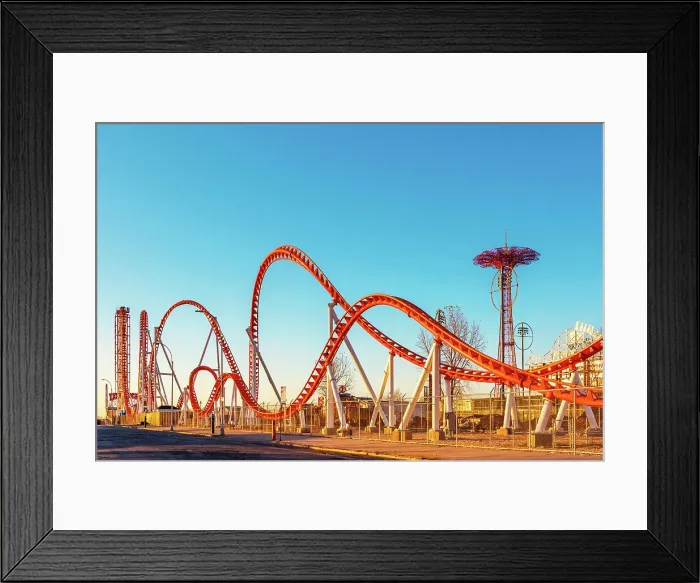 Framed Print : New York, Brooklyn, Coney Island Amusement Park, Thunderbolt ride Framed Print : New York, Brooklyn, Coney Island Amusement Park, Thunderbolt ride