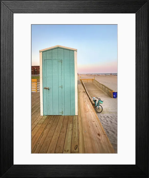 Framed Print : New York, Long Island, Long Beach, Beach hut Framed Print : New York, Long Island, Long Beach, Beach hut
