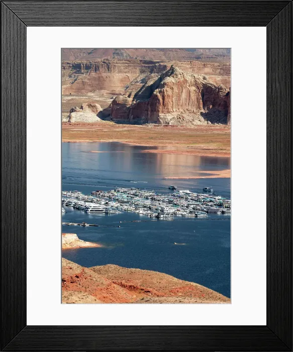 Framed Print : Arizona, Lake Powell, docked boats Framed Print : Arizona, Lake Powell, docked boats