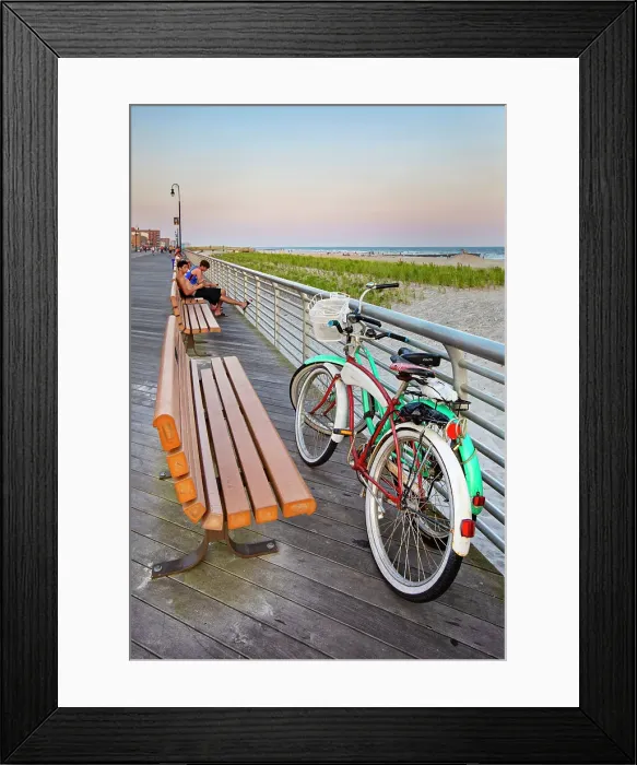 Framed Print : New York, Long Island, Long Beach, Boardwalk Scene Framed Print : New York, Long Island, Long Beach, Boardwalk Scene
