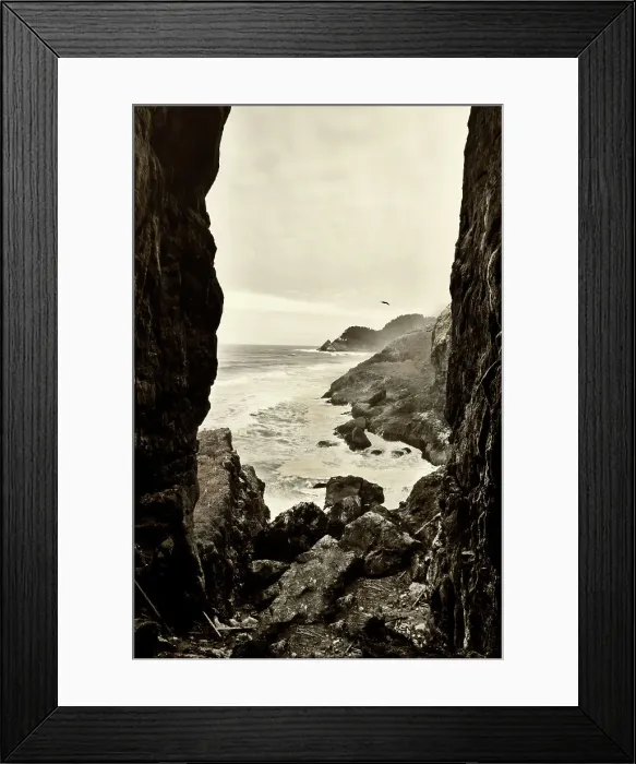 Framed Print : Oregon coast, Haceta Head Lighthouse State Scenic Viewpoint, seen from the Sea Lion Caves Framed Print : Oregon coast, Haceta Head Lighthouse State Scenic Viewpoint, seen from the Sea Lion Caves