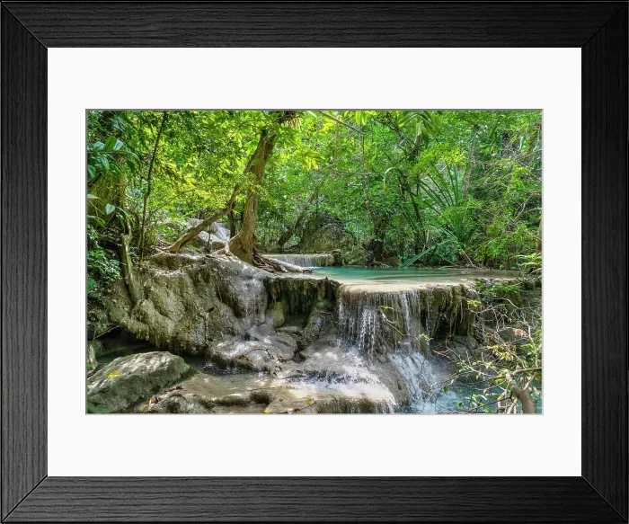 Framed Print : Thailand, Kanchanaburi, Erawan waterfall Framed Print : Thailand, Kanchanaburi, Erawan waterfall