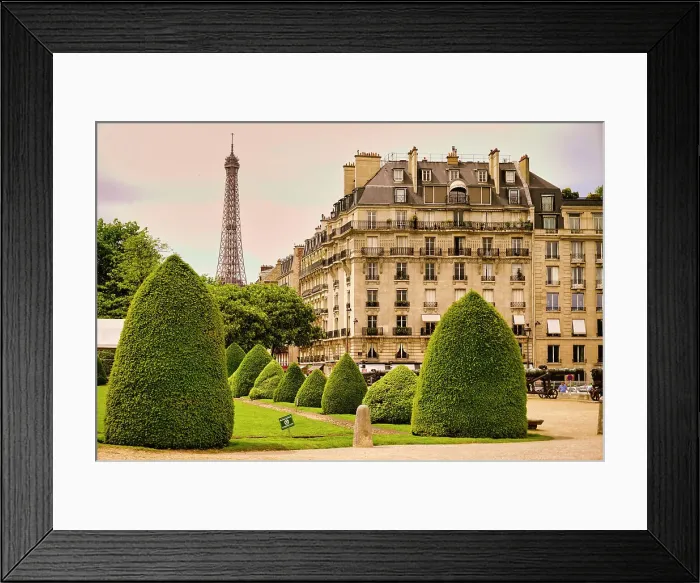 Framed Print : France, Paris, garden and building near Eiffel Tower Framed Print : France, Paris, garden and building near Eiffel Tower