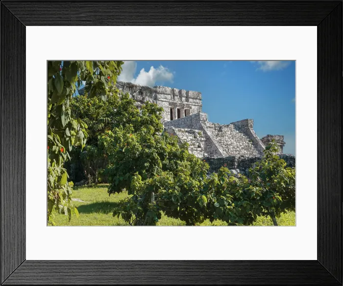Framed Print : Mexico, Quintana Roo, Tulum, Mayan ruins, Pyramid El Castillo