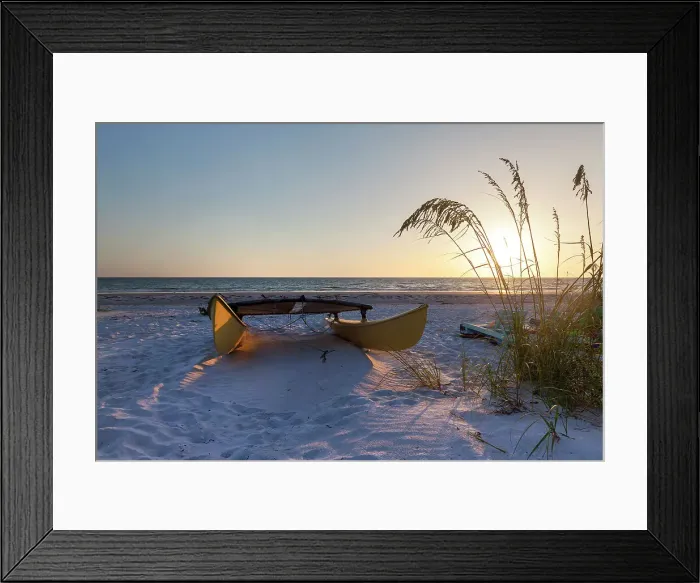 Framed Print : Florida, Saint Petersburg Beach, catamaran on beach, sunset Framed Print : Florida, Saint Petersburg Beach, catamaran on beach, sunset