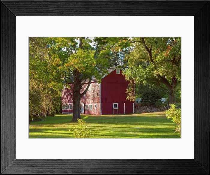 Framed Print : New York, Warwick, Farm with red barn Framed Print : New York, Warwick, Farm with red barn