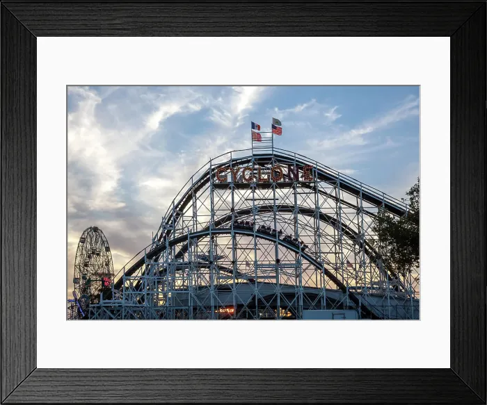 Framed Print : New York City, Brooklyn, Coney Island, Cyclone, rollercoaster Framed Print : New York City, Brooklyn, Coney Island, Cyclone, rollercoaster