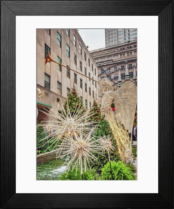 Framed Print : NYC, Rockefeller Center, close up of Angel and decorations Framed Print : NYC, Rockefeller Center, close up of Angel and decorations