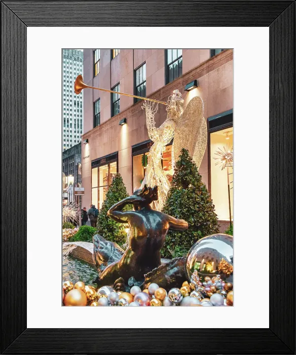 Framed Print : NYC, Rockefeller Center, Christmas Tree And Angels Framed Print : NYC, Rockefeller Center, Christmas Tree And Angels