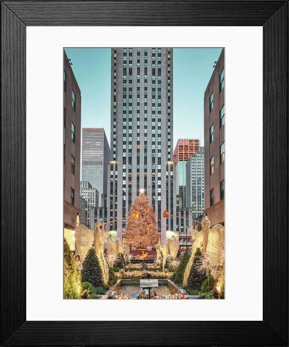 Framed Print : NYC, Rockefeller Center, Christmas Tree And Angels