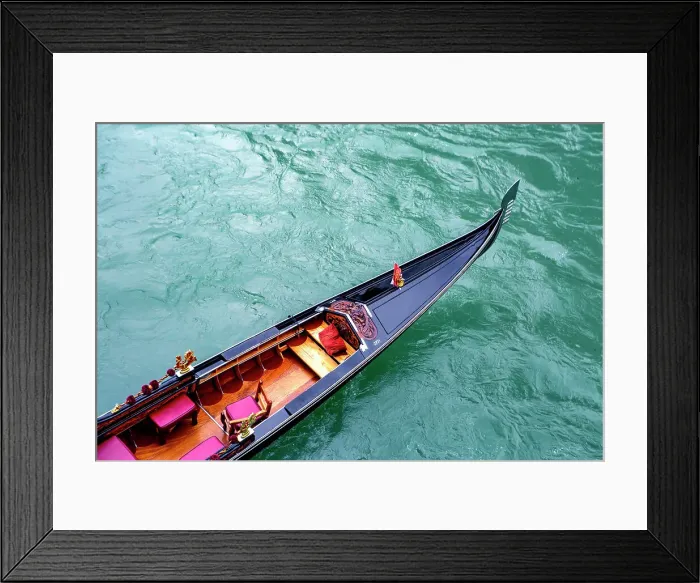 Framed Print : Italy, Veneto, Venice, aerial overlooking Gondola Framed Print : Italy, Veneto, Venice, aerial overlooking Gondola