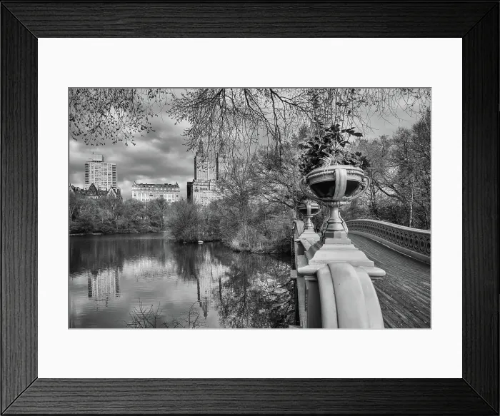 Framed Print : USA, New York City, Manhattan Central Park Bow Bridge and San Remo apartment building Framed Print : USA, New York City, Manhattan Central Park Bow Bridge and San Remo apartment building